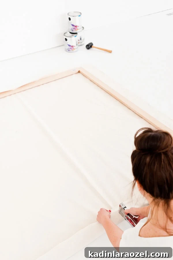 How to stretch a large canvas by hand