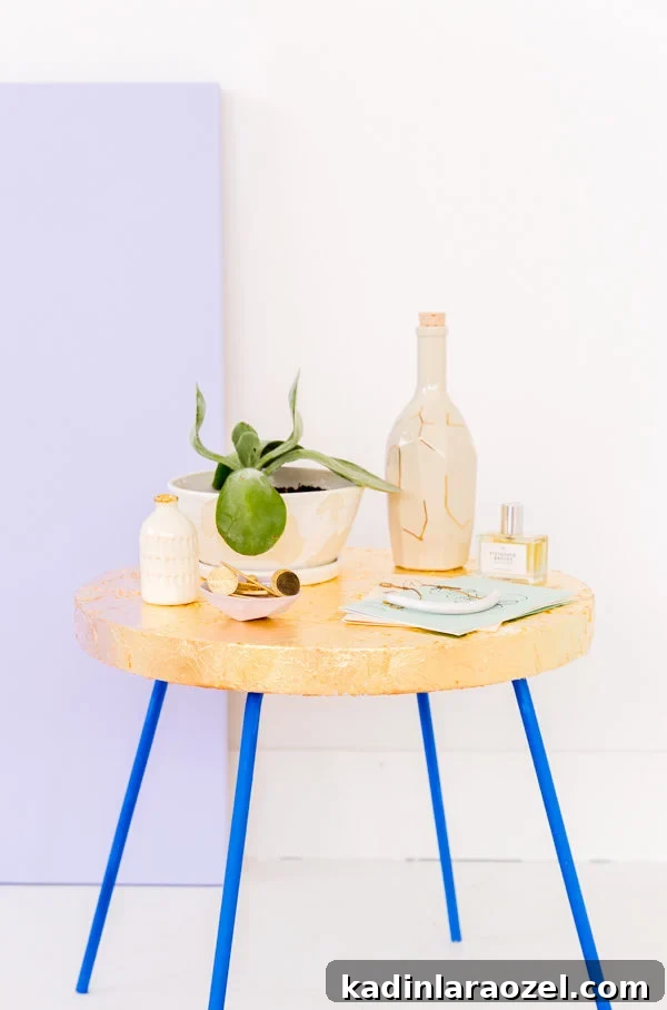 How to gold leaf pretty much anything (including a $20 side table)