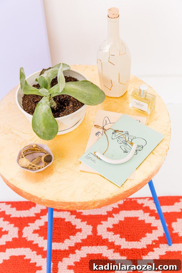 How to gold leaf pretty much anything (including a $20 side table)