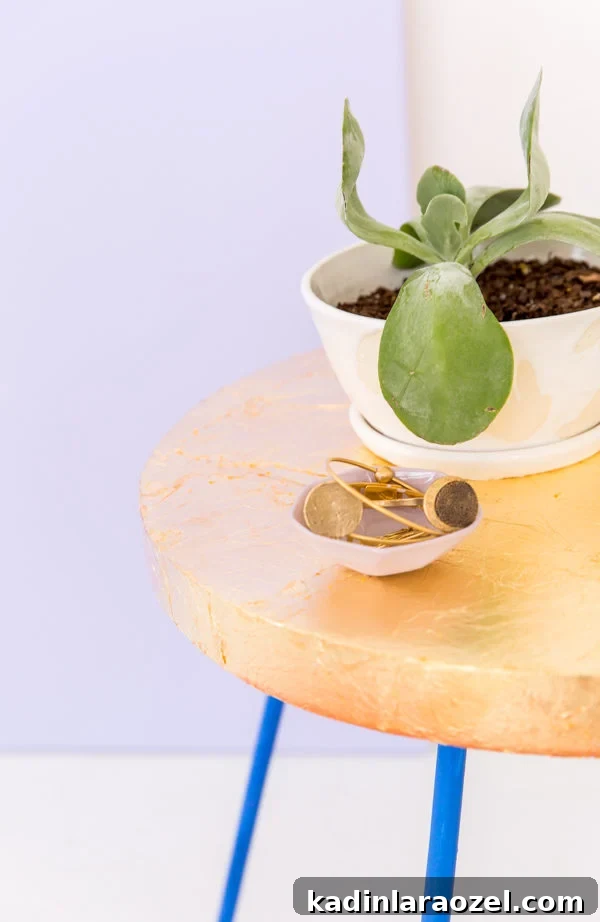 How to gold leaf pretty much anything (including a side table)