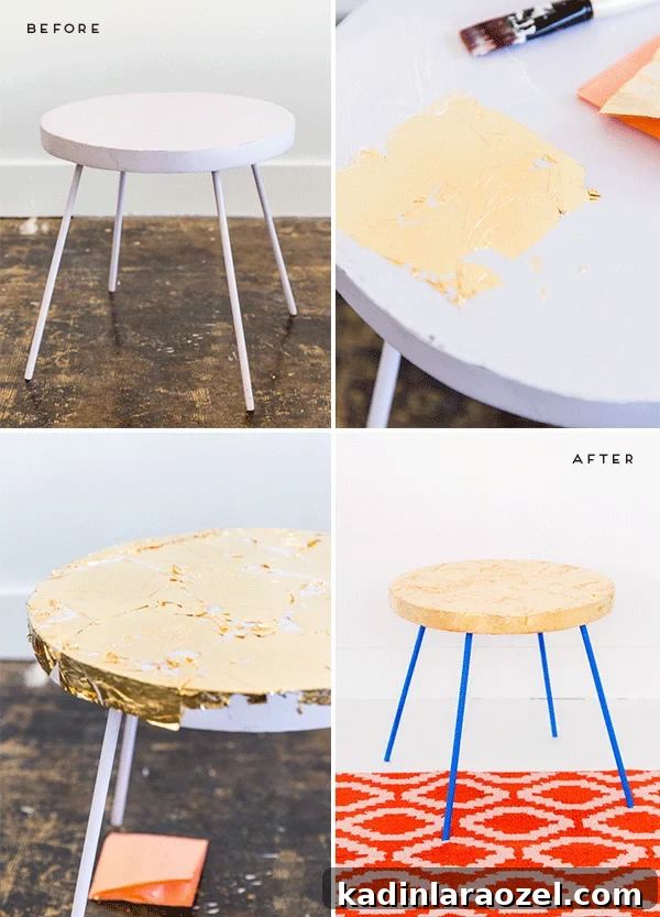 How to gold leaf pretty much anything (including a $20 side table)