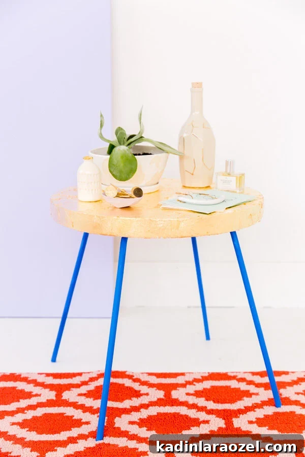 How to gold leaf pretty much anything (including a thrift store side table)