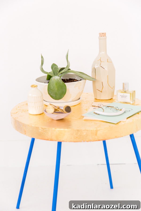 How to gold leaf pretty much anything (including a $20 side table)