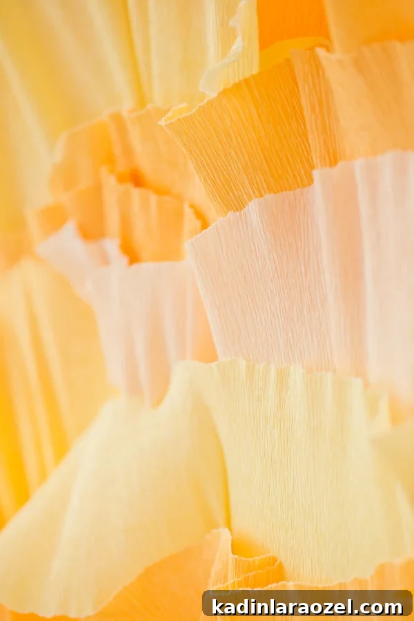 DIY torn crepe paper photo booth backdrop