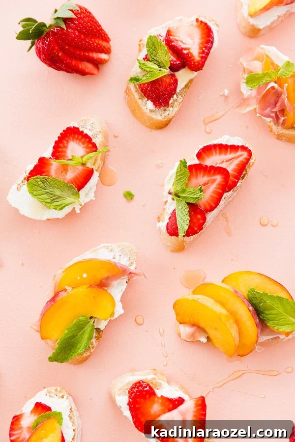 Fresh Fruit and Prosciutto Crostinis with Homemade Goat Cheese