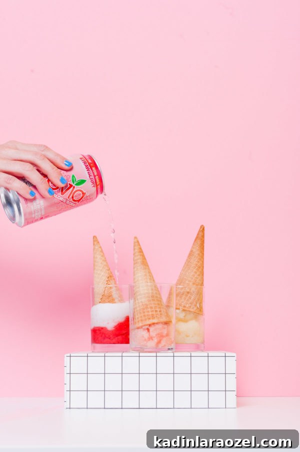 3 Refreshing Vegan Sorbet Recipes + DIY Colorful Sorbet Bar Guide 9 Sorbet soda floats with Zevia. Bottoms up!