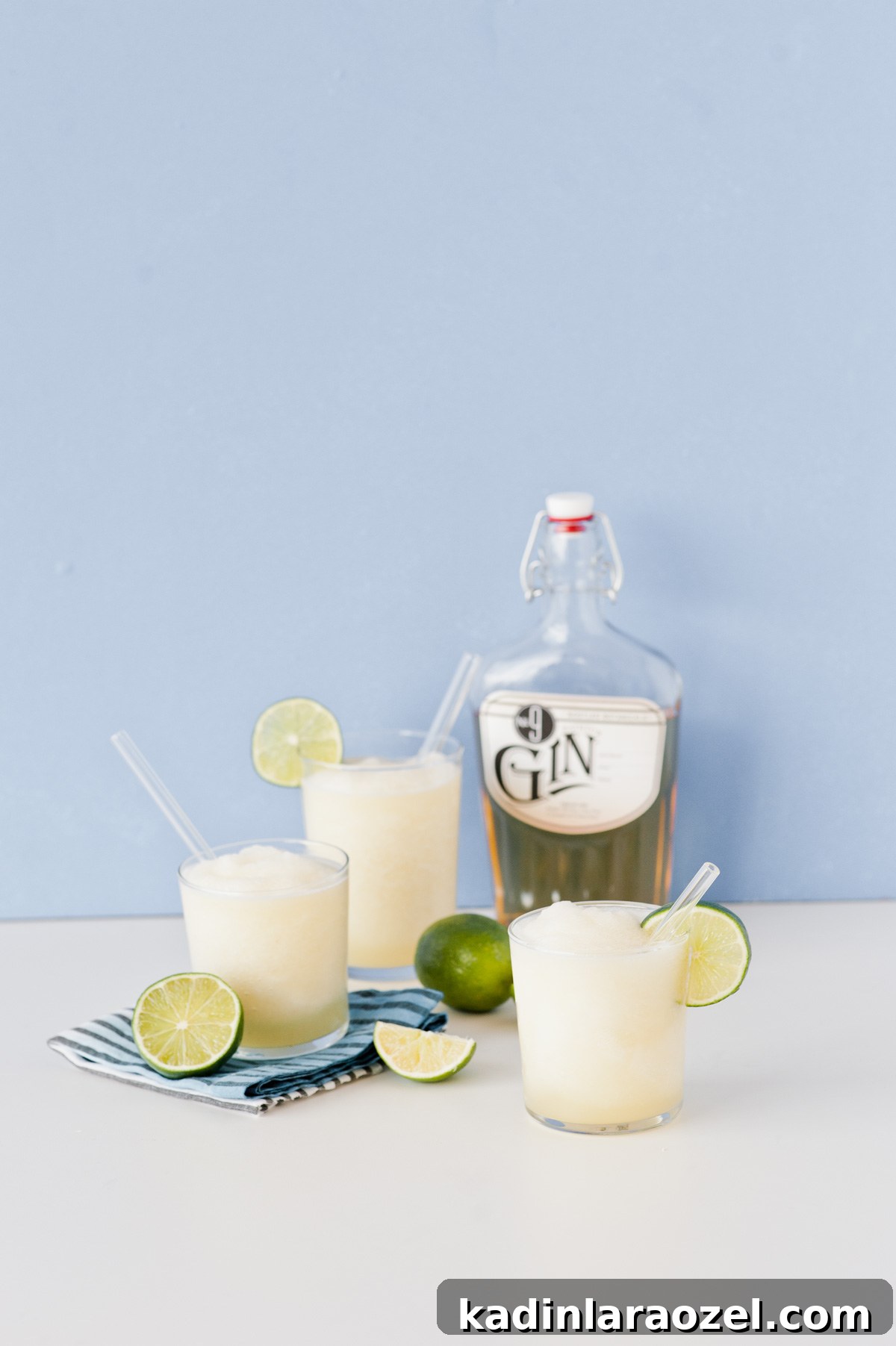 Gin and Juice Slushie Recipe: Refreshing Frozen Cocktail Guide 8 Gin an juice slushie cocktails in short clear glasses with lime slices