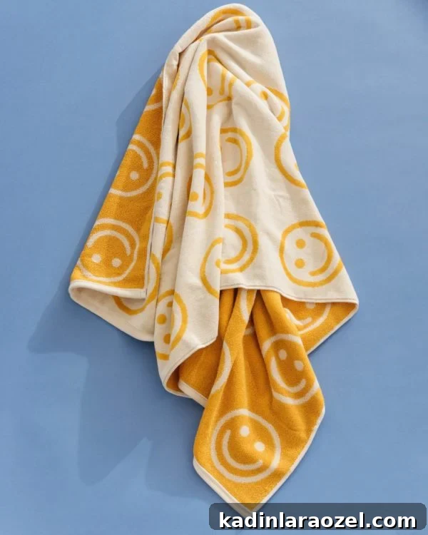 Baggu smiley face beach towel