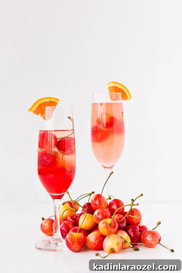 Cara cara and cherry cocktail for summer