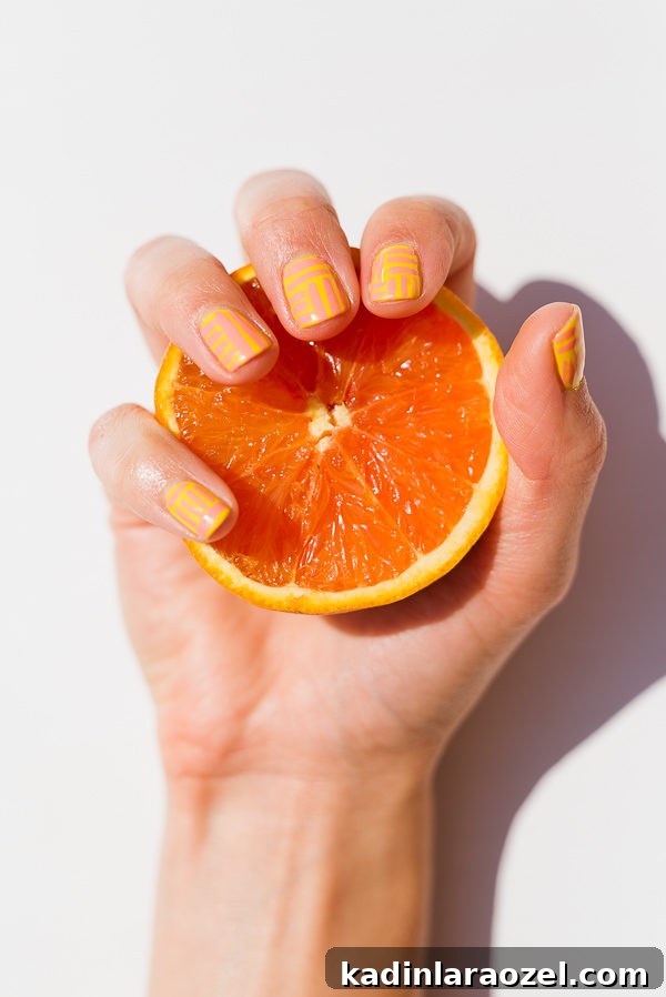 Seeing Stripes: Sunny Striped DIY Nails