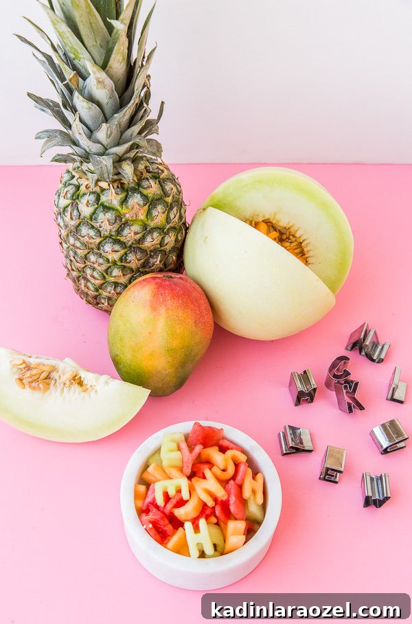 Try this quirky alphabet fruit salad for back to school and summer BBQs.