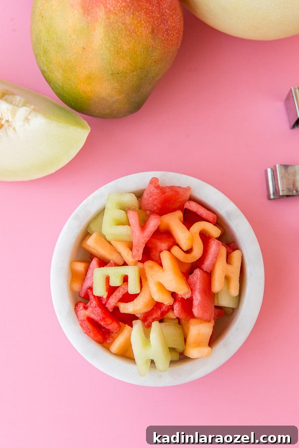Try this quirky alphabet fruit salad for back to school and summer BBQs.