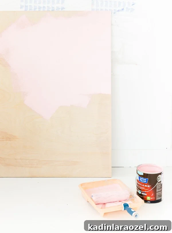Modern Studio Makeover: DIY Seating and Storage Before & After 5 Painting with pink