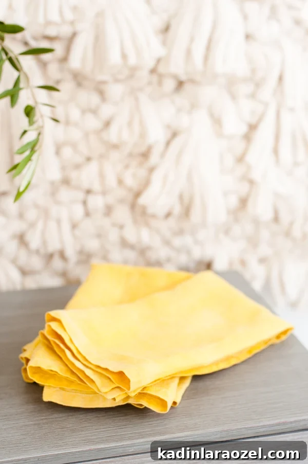 Naturally dyed DIY linen napkins