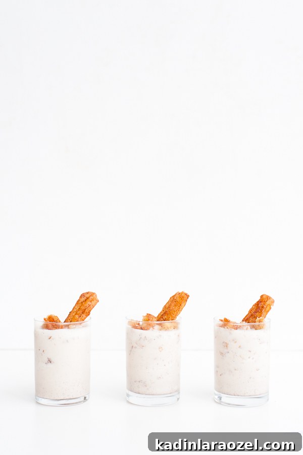 Homemade churro mini milkshakes