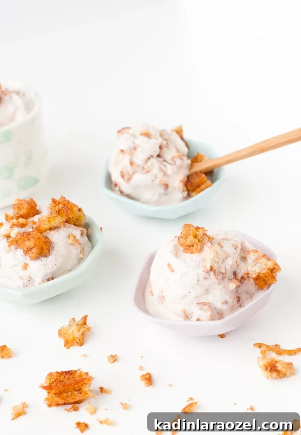 Homemade churro ice cream. Click through for the recipe.