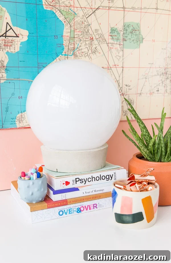 Ikea Hack: How to Create a Concrete Globe Table Lamp For Under $30