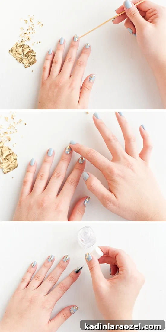Gold Foil Fall Nail Designs: Simple Glam for Autumn 3 Gold foil nail art tutorial (for fall)