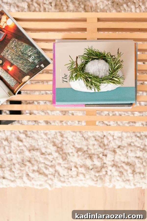 Cozy setup featuring a DIY cotton rug and bench used as a coffee table