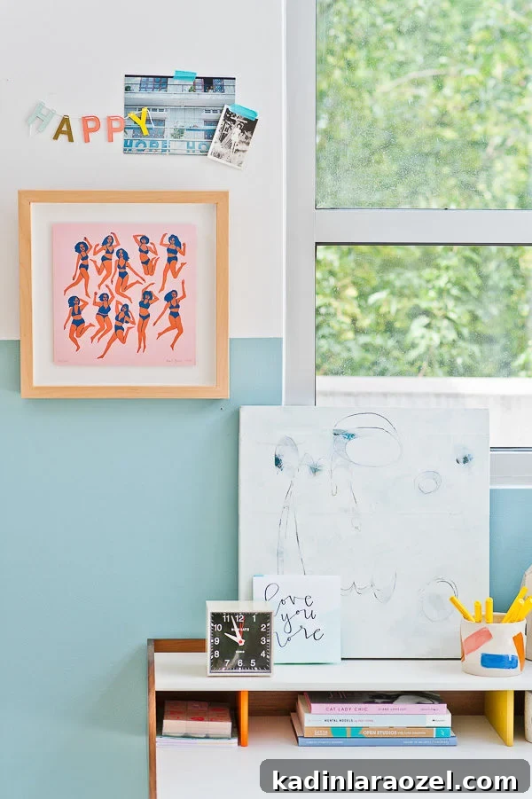 Our Home Featured in Mollie Makes Magazine 12 Colorful + bright workspace with lots of windows.