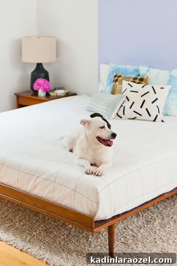 Our Home Featured in Mollie Makes Magazine 7 Platform bed + windowpane bedding