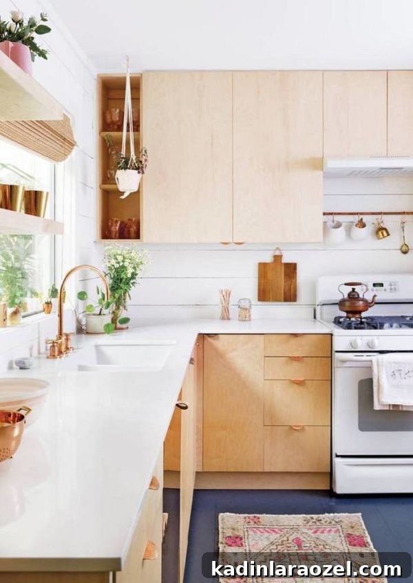 Plywood Trend: Is It Worth the Hype or Not? 9 Plywood kitchen cabinets and copper handles