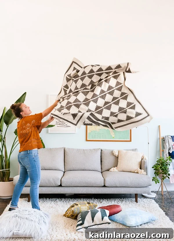 Fall Sofa Styling: Create a Cozy, Seasonal Living Room 4 How to style a sofa for fall. Tip #1: Add textiles.