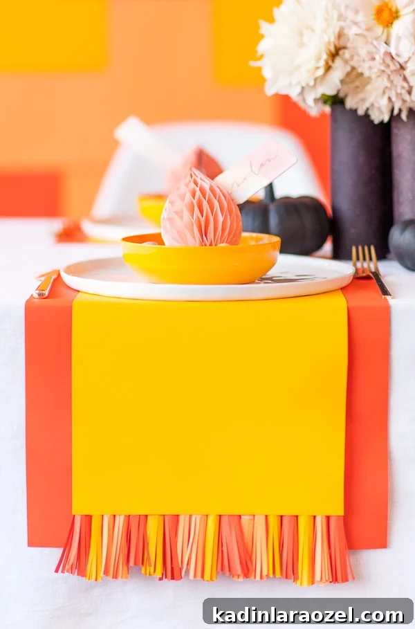 Spooky Surprise: 5 Creative Halloween Party Ideas 9 DIY Paper Tassel Placemats for Halloween and Thanksgiving