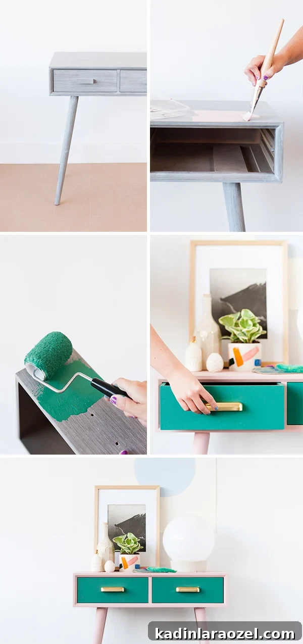 Mid-Century Entryway Table Makeover for Fall Refresh 5 How to makeover a mid-century entryway table