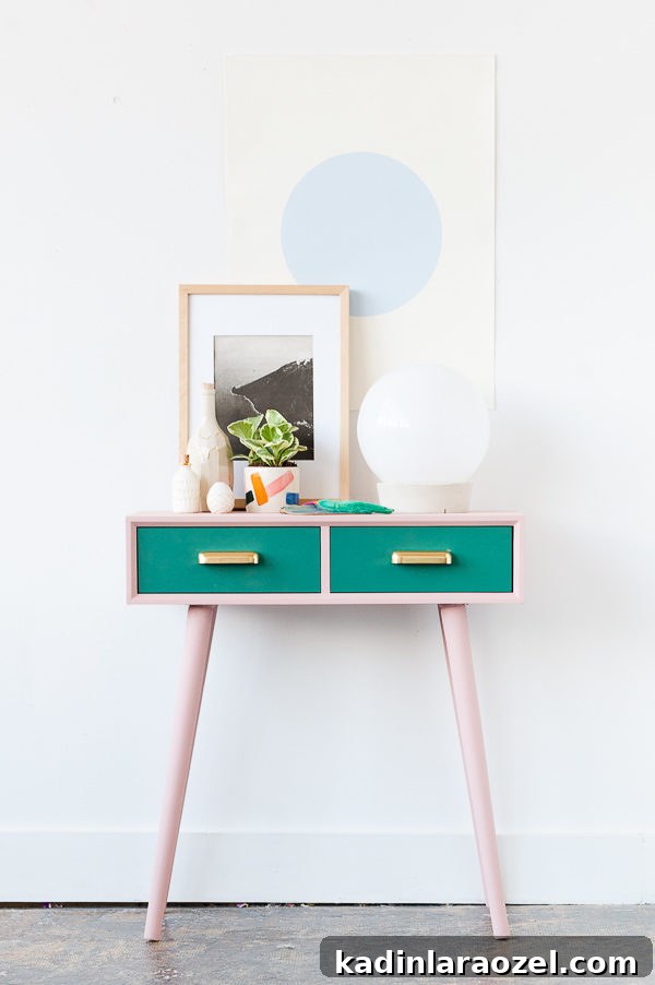Mid-Century Entryway Table Makeover for Fall Refresh 9 Before and After: A Mid-Century Entryway Table Makeover For Fall