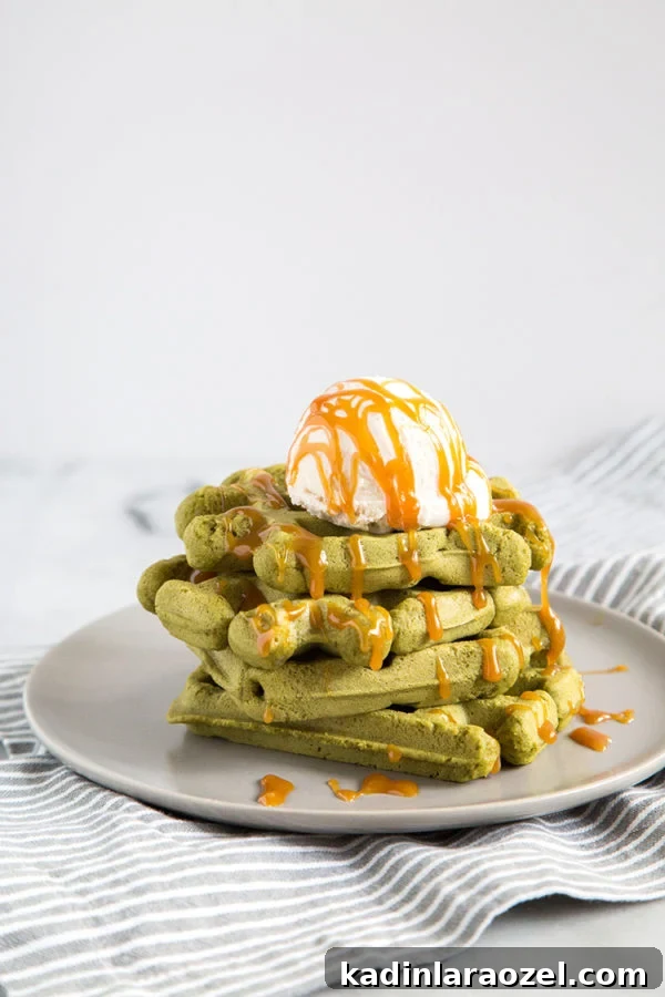 matcha mochi waffles