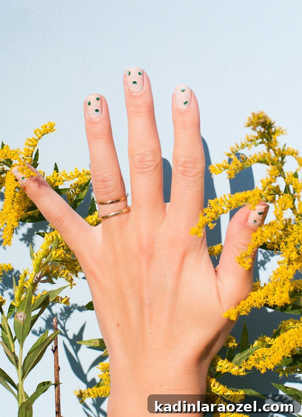 DIY Color-Blocked Polka Dot Nail Art Tutorial 5 Color Blocked Polka Dot Nails