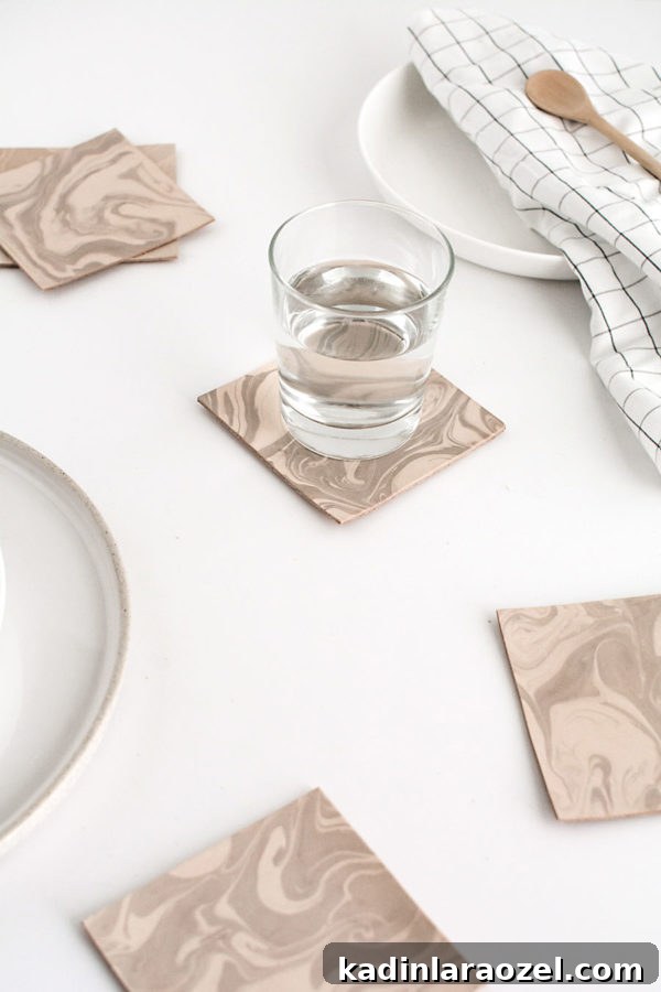 Marbled Leather Coasters