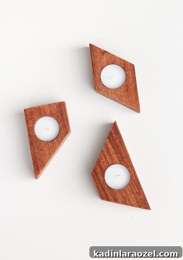 Geometric Wood Candles DIY