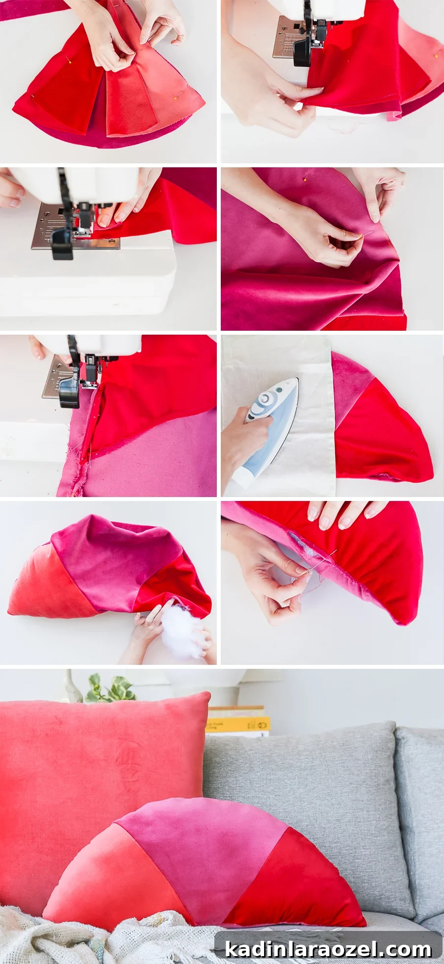 Make Velvet Geometric Color-Block Throw Pillows: Step-by-Step Guide 6 How to Make Velvet, Geometric Color Blocked Pillows