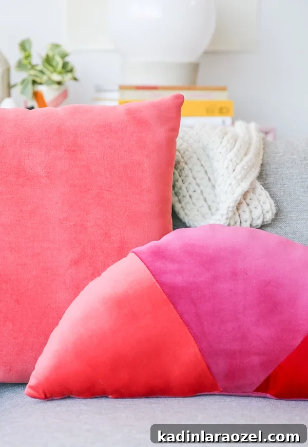Make Velvet Geometric Color-Block Throw Pillows: Step-by-Step Guide 9 How to Make Velvet, Geometric Color Blocked Pillows