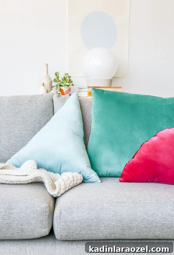 Make Velvet Geometric Color-Block Throw Pillows: Step-by-Step Guide 10 How to Make Velvet, Geometric Color Blocked Pillows