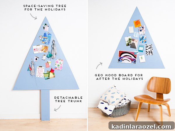 Convertible Space-Saving Christmas Tree That Transforms for Year-Round Decor 4 Space-Saving DIY Christmas Tree Idea that Converts for Year Round Use