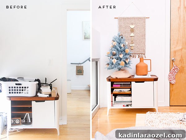 A modern eclectic guest bedroom reveal, with a touch of the holidays.