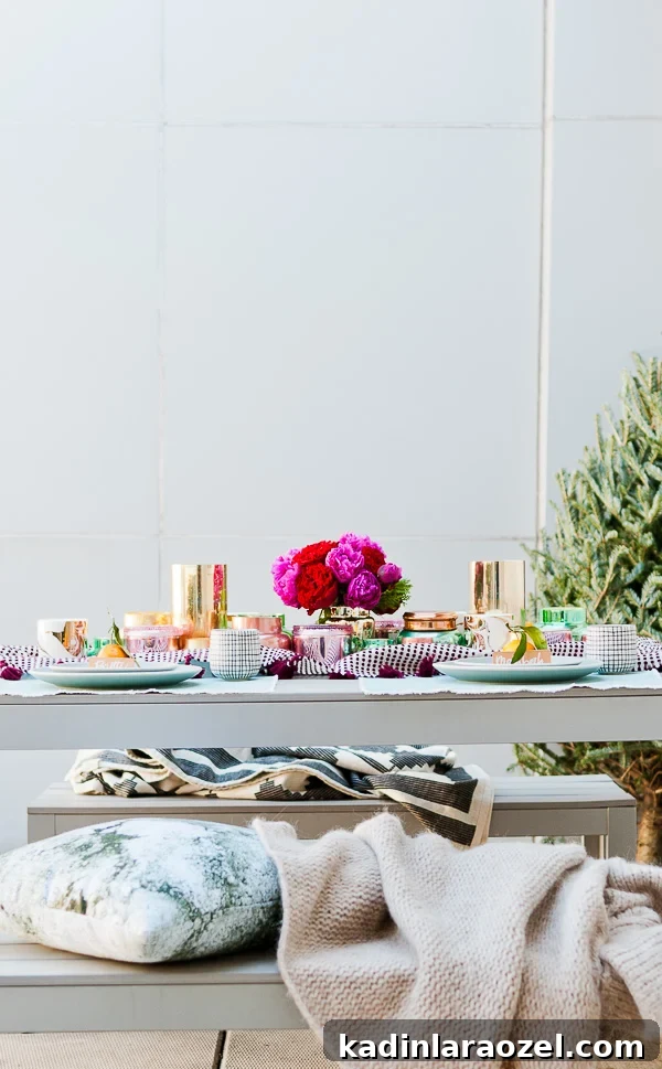An outdoor winter party on the roof (with DIY entertaining ideas)
