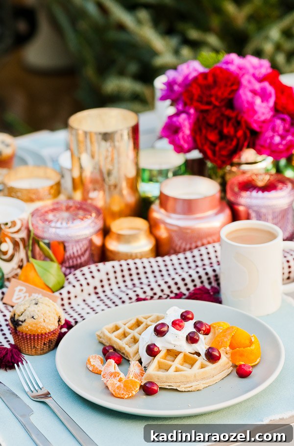An outdoor winter party on the roof (with winter waffle recipe)
