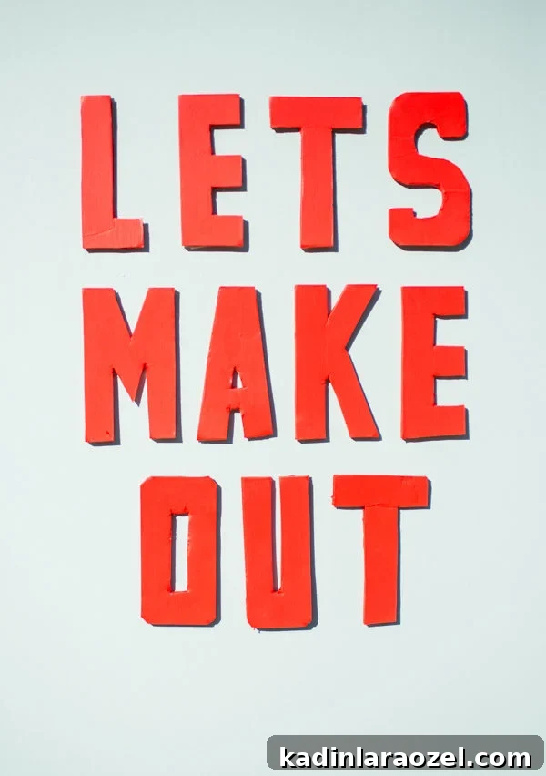 49 Creative DIY Valentine Gift Ideas for Loved Ones 38 Red letter sign that spells out Lets Make Out