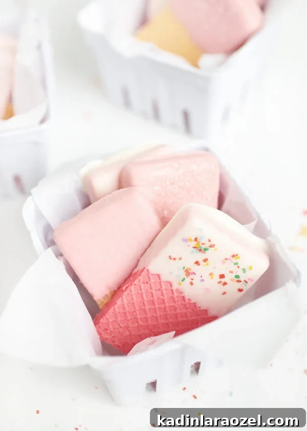 49 Creative DIY Valentine Gift Ideas for Loved Ones 43 These pink and white chocolate sipped wafers look delicious.