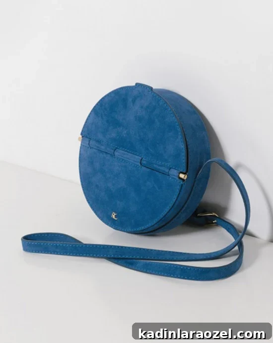 This suede blue circle bag from Rachel Comey is perfect year round.