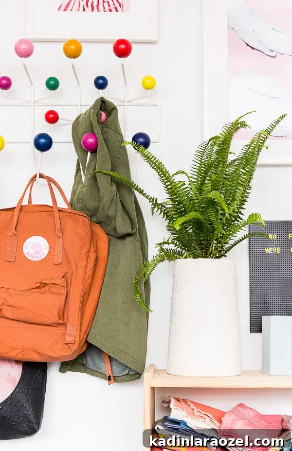 Studio Refresh: Quick Entryway Mini Makeover Ideas 5 Modern entryway inspiration with a pop of color