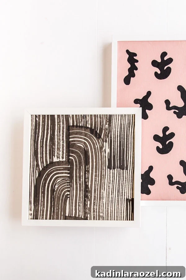 2 Quick No-Brush DIY Art Hacks You Can Do in 5 Minutes 4 Use scraps of wallpaper to create DIY artwork in 5 minutes or less