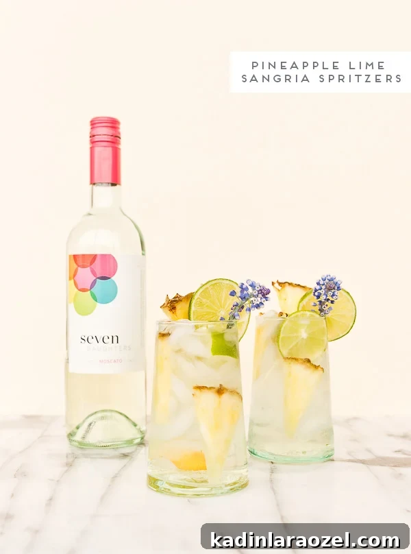 Pineapple Lime Sangria Spritzers for Spring Refreshment 5 Pineapple lime sangria spritzers