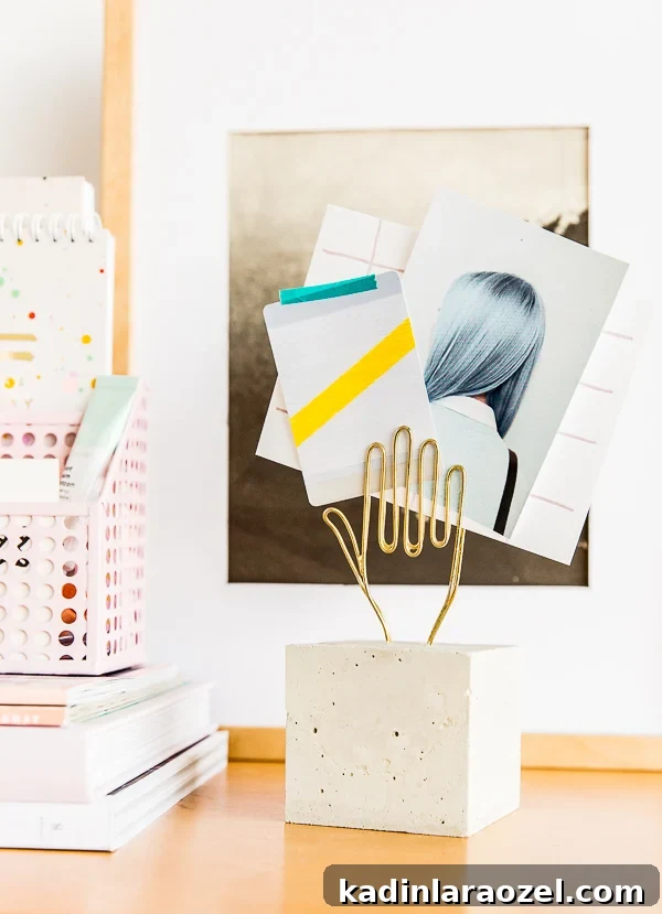 Modern desk accessories on wood desk in minimal modern workspace