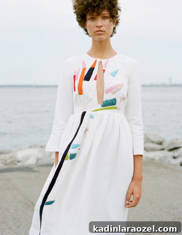 Mara Hoffman embroidered midi dress for spring