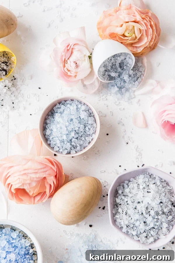 Make Your Own Easter Bath Bombs: Simple Step-by-Step Guide 2 Bath salt mixtures inside plastic Easter eggs with flowers